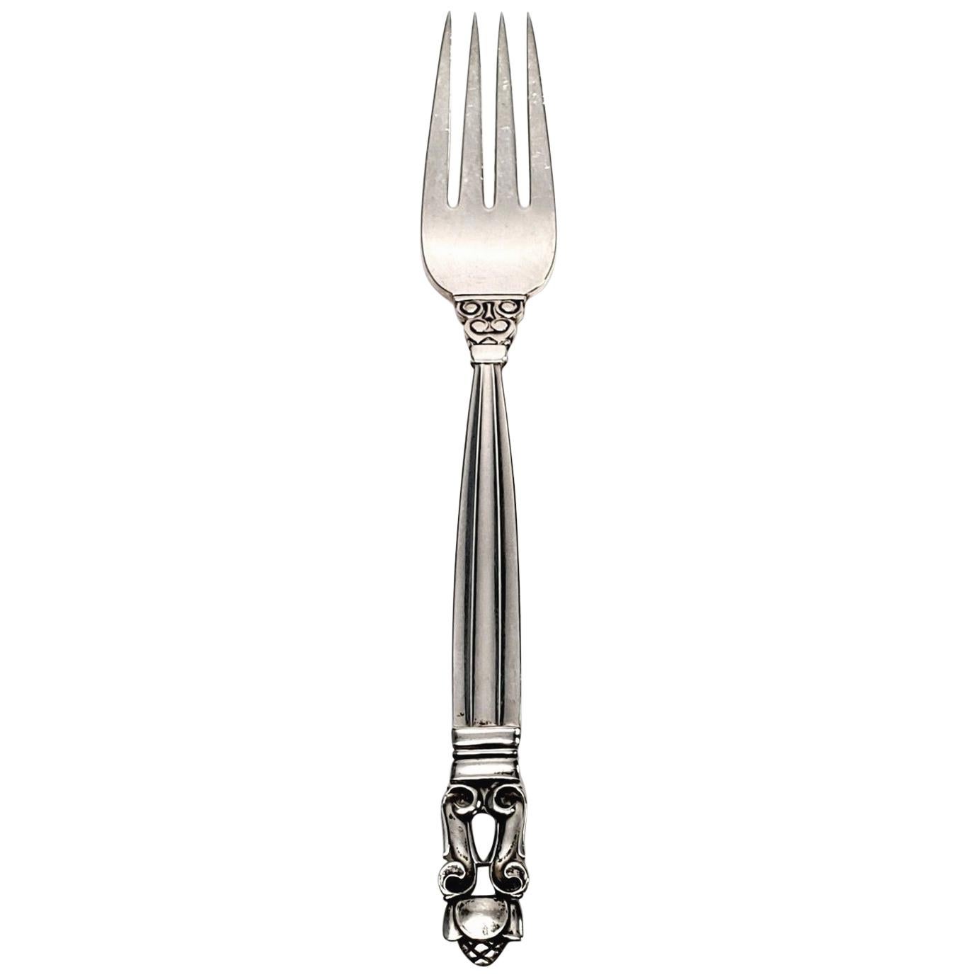 Georg Jensen Denmark Acorn Sterling Silver Youth Fork, with Engraving