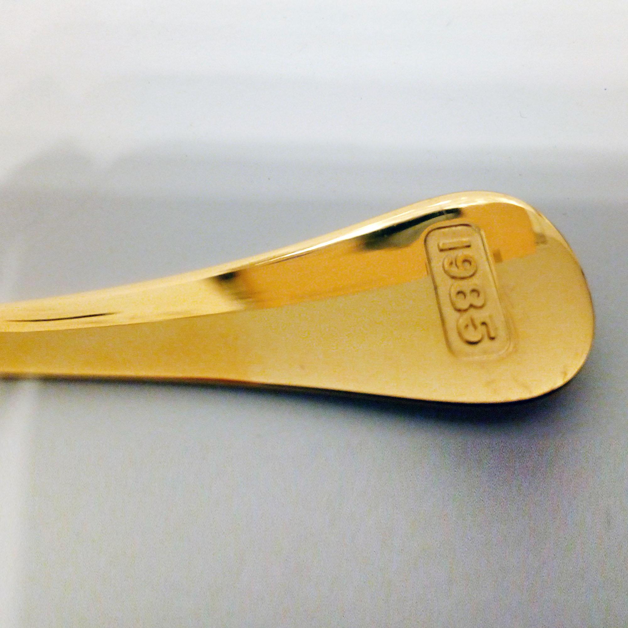 Georg Jensen, Denmark, Annual Spoon 1985 Gilt Sterling Silver  In Good Condition In Bochum, NRW