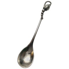 Georg Jensen Denmark Blossom 84 Hammered Sterling Silver Coffee Spoon