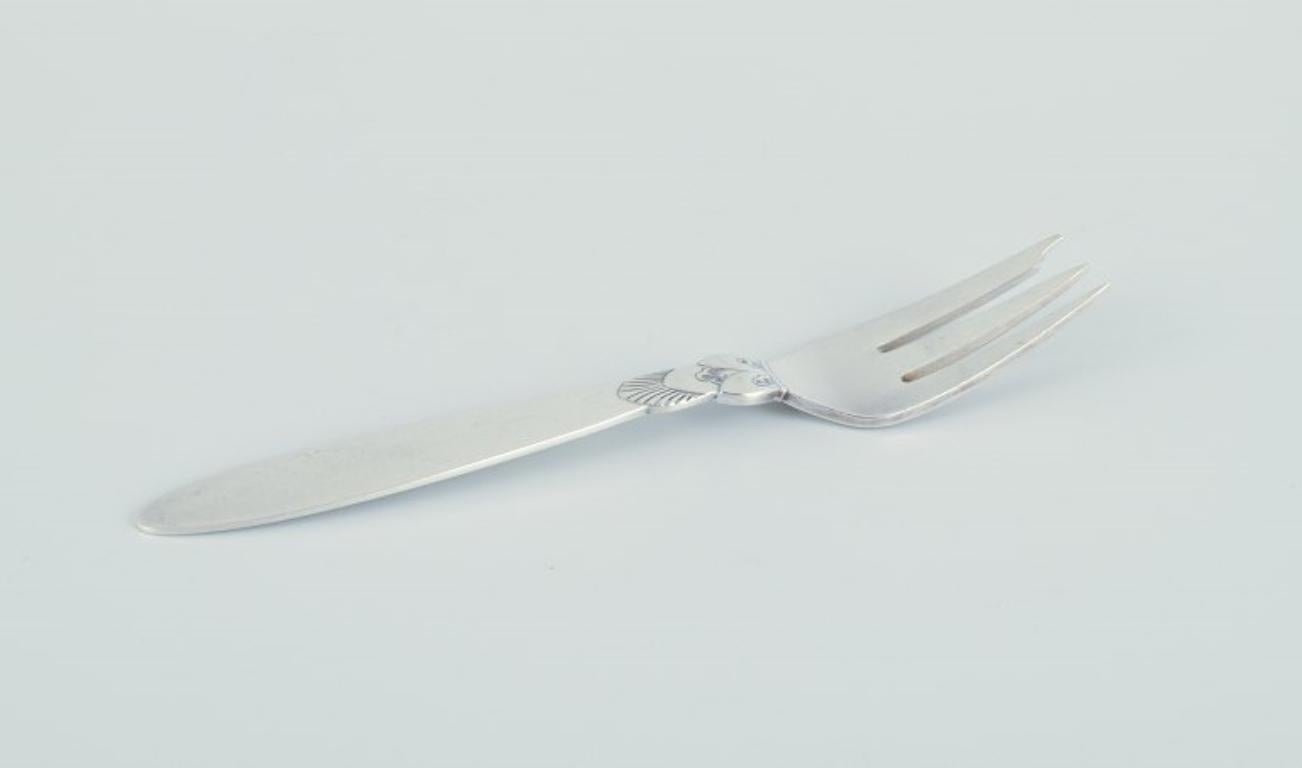 Georg Jensen Cactus. Six cake forks in sterling silver.
Hallmarked after 1944.
In perfect condition.
Dimensions: Length 13.0 cm.