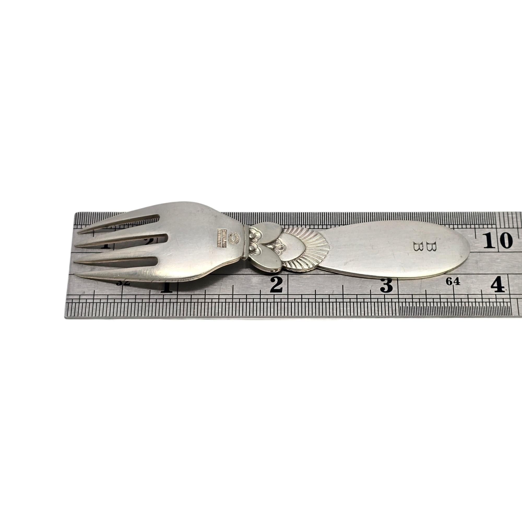 Georg Jensen Denmark Cactus in argento sterling Baby Fork w/Mono #19469 in vendita 5