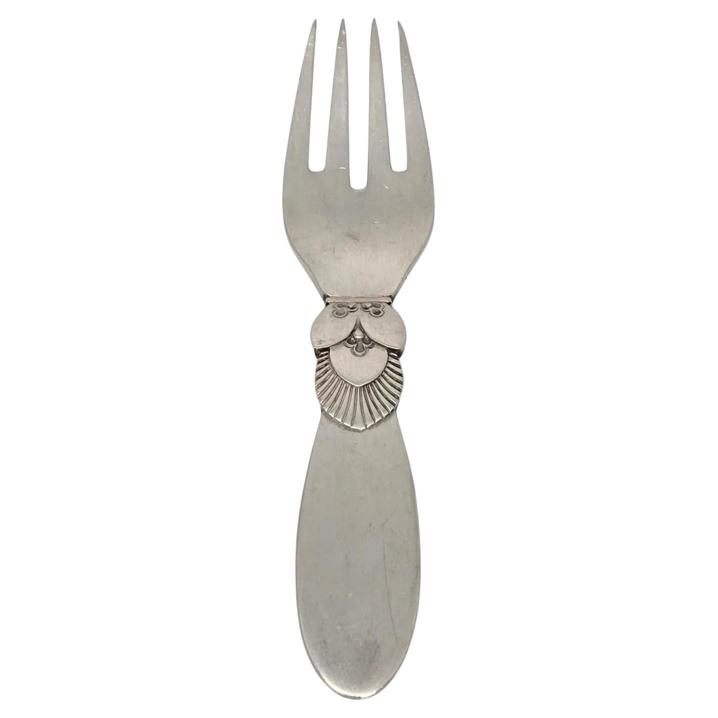 Georg Jensen Denmark Cactus in argento sterling Baby Fork w/Mono #19469