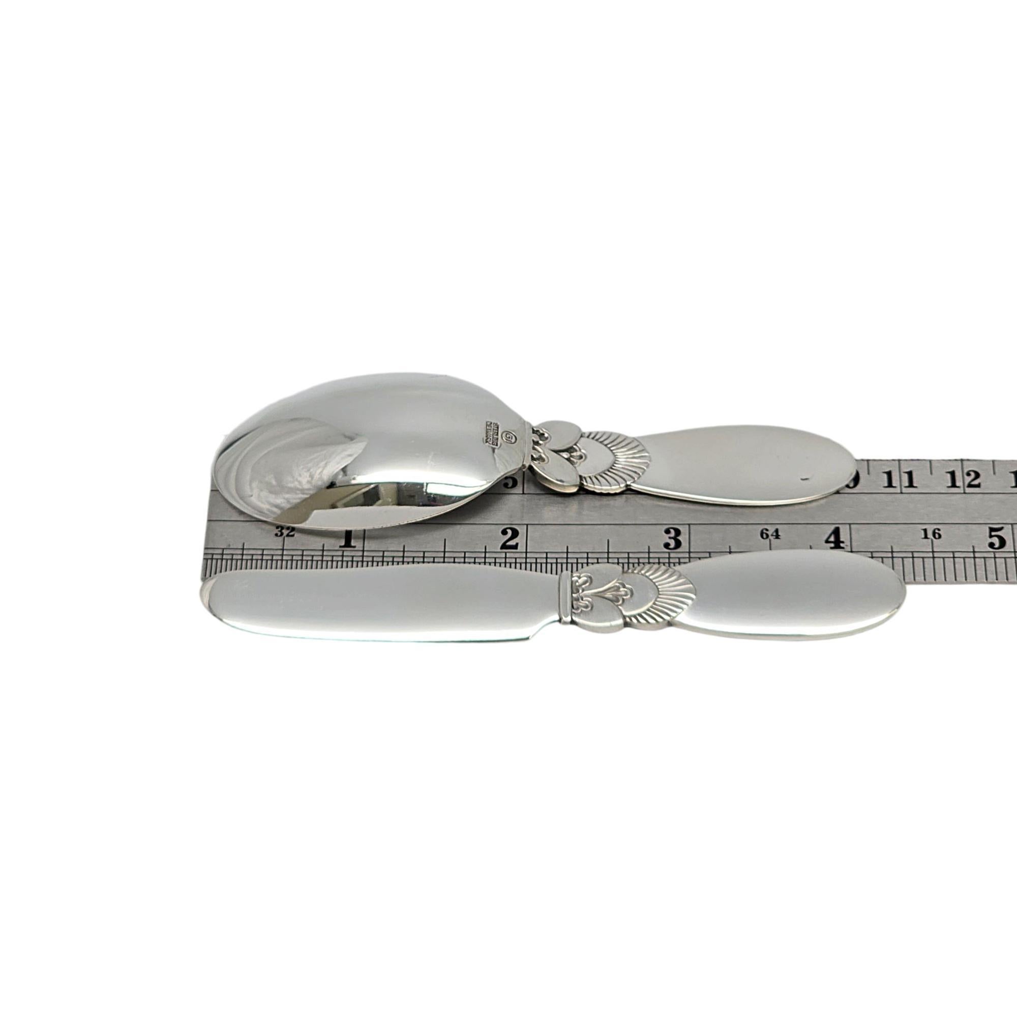 Georg Jensen Denmark Cactus Sterling Silver Baby Spoon & Knife Set #21584 4