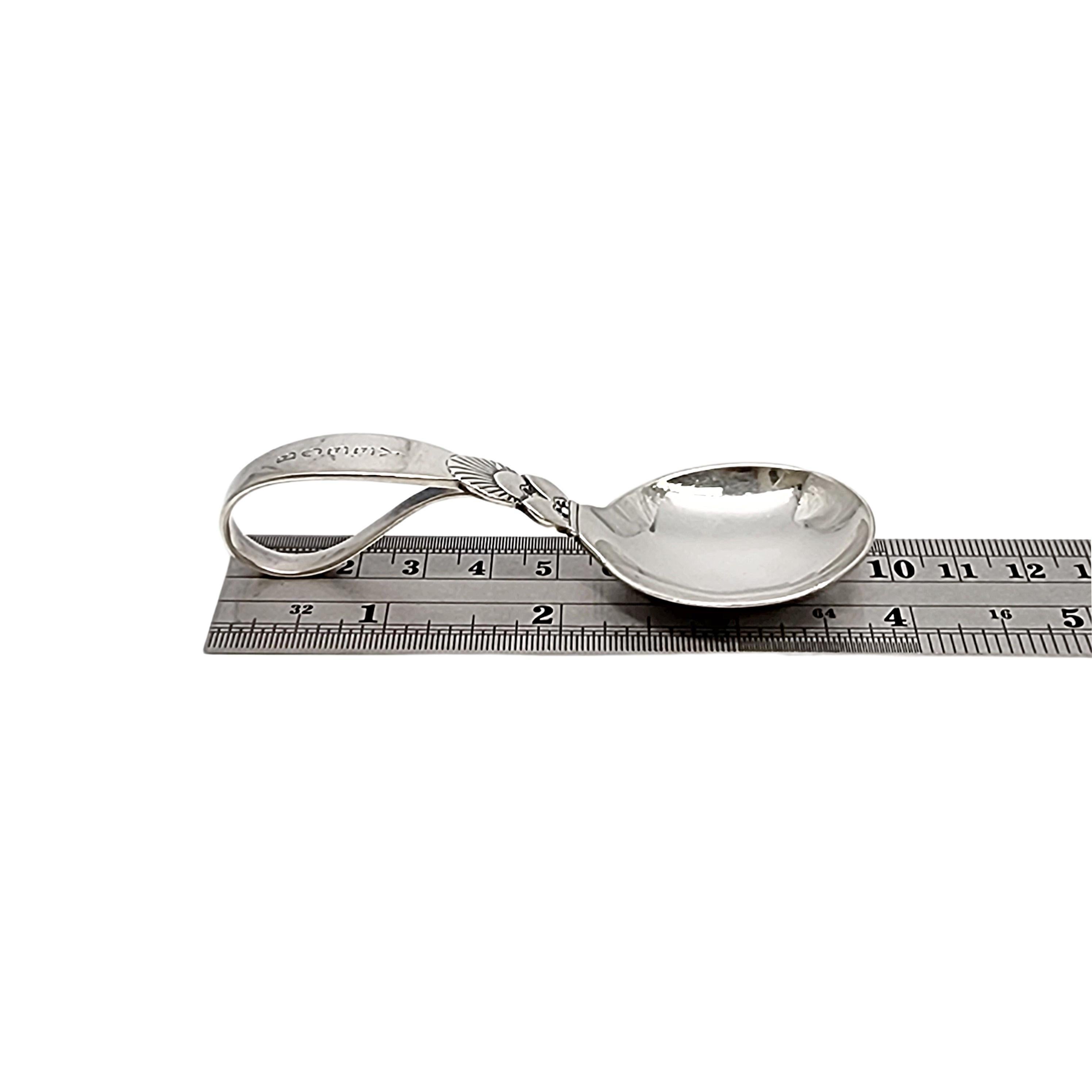 Georg Jensen Denmark Cactus in argento sterling manico curvo Cucchiaio per bambini Engr #18325 in vendita 5