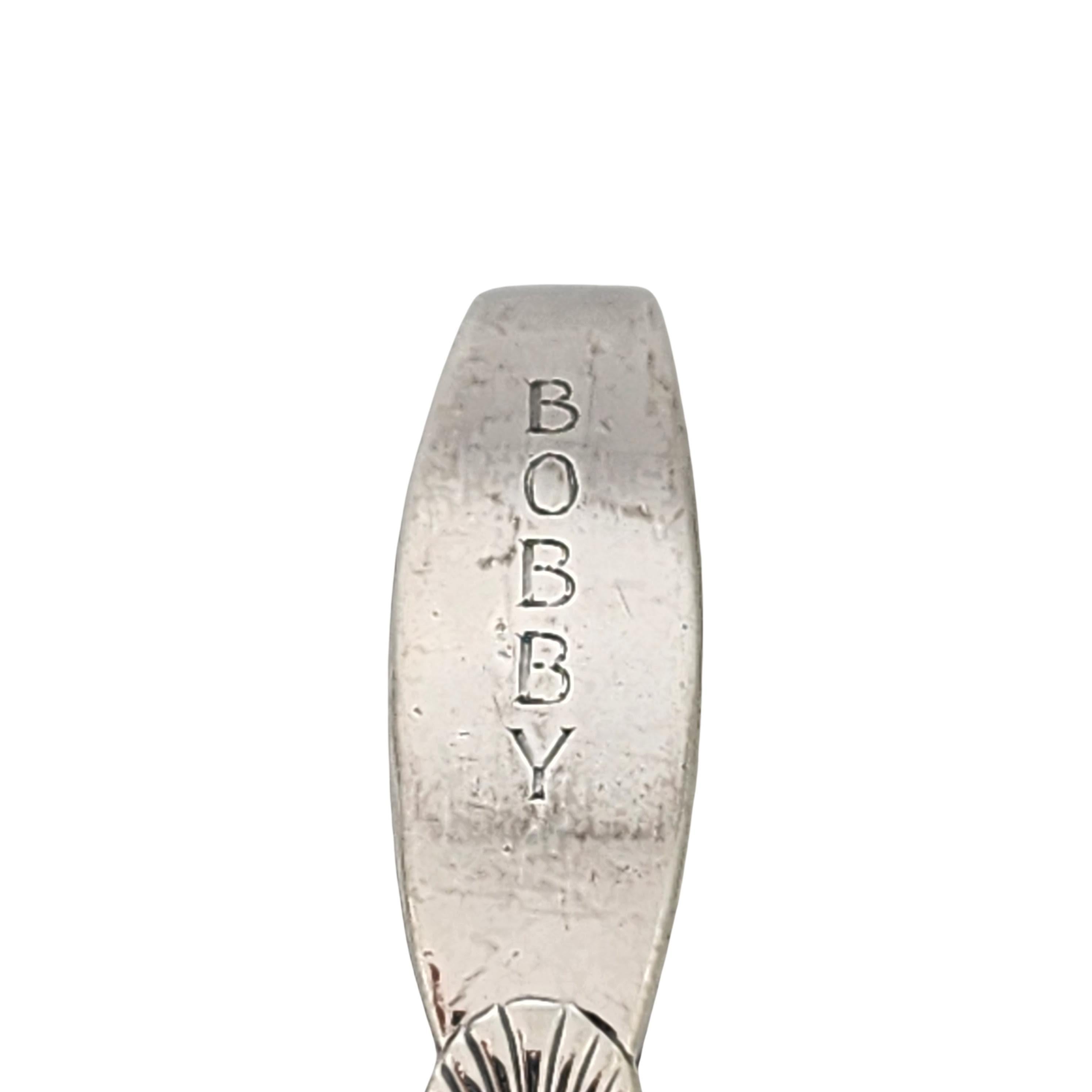Georg Jensen Denmark Cactus in argento sterling manico curvo Cucchiaio per bambini Engr #18325 in vendita 3