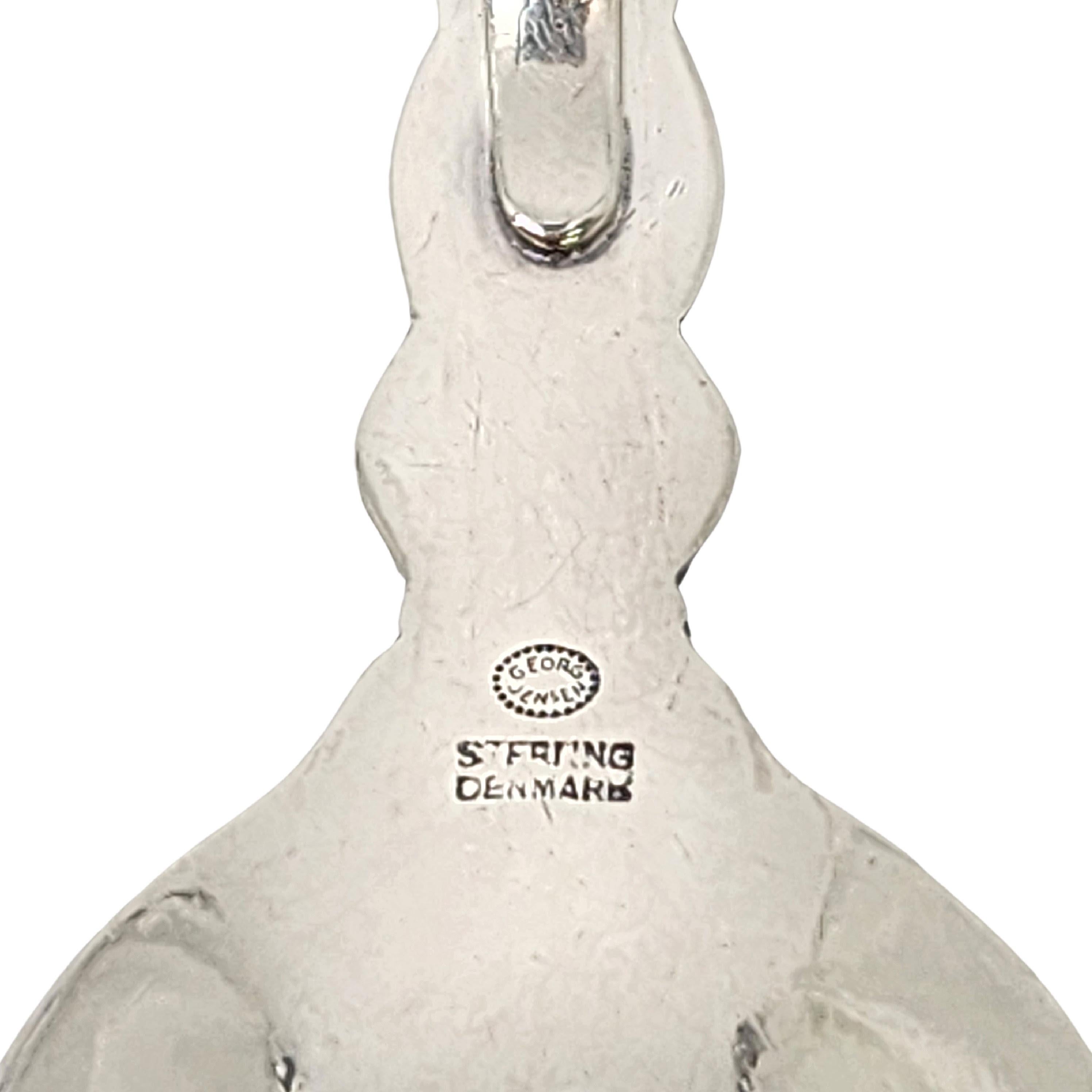 Georg Jensen Denmark Cactus in argento sterling manico curvo Cucchiaio per bambini Engr #18325 in vendita 4