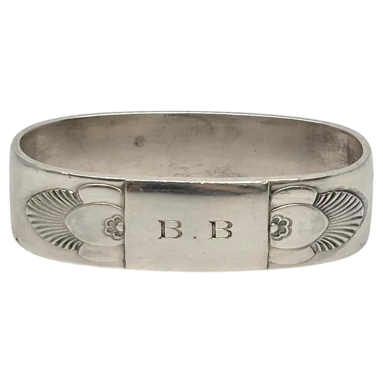 Georg Jensen Denmark Cactus Sterling Silver Napkin Ring 81A w/Mono #19423