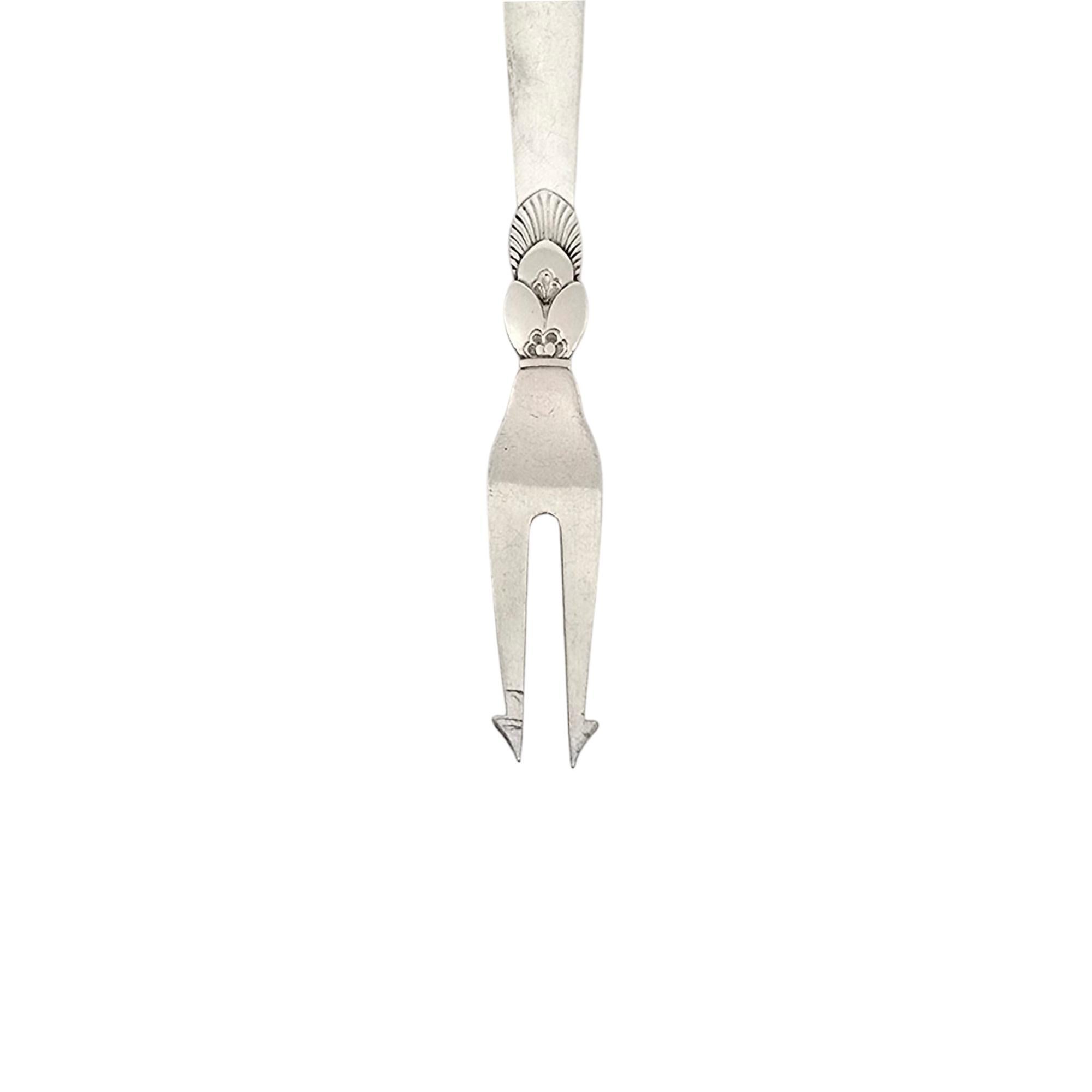 Women's or Men's Georg Jensen Denmark Cactus Sterling Silver Pickle/Olive Fork #21583