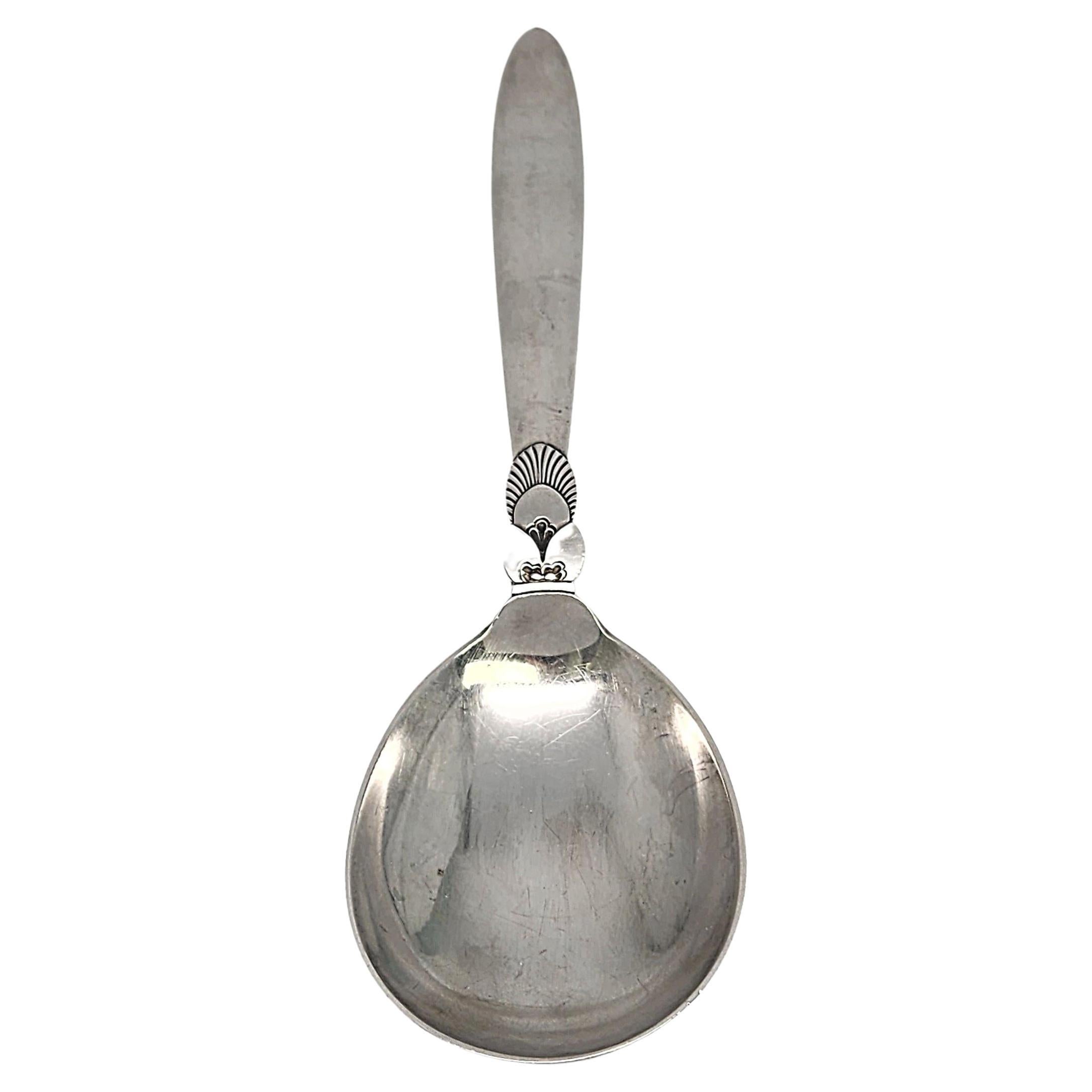 Georg Jensen Denmark Cactus Sterling Silver Small Serving Spoon 8" #16893 For Sale