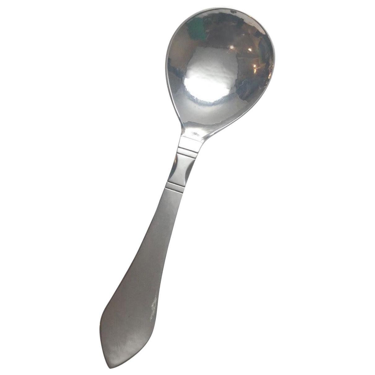 Georg Jensen Denmark Continental Hammered Sterling Silver Compote Serving Spoon