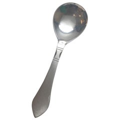 Georg Jensen Denmark Continental Hammered Sterling Silver Compote Serving Spoon