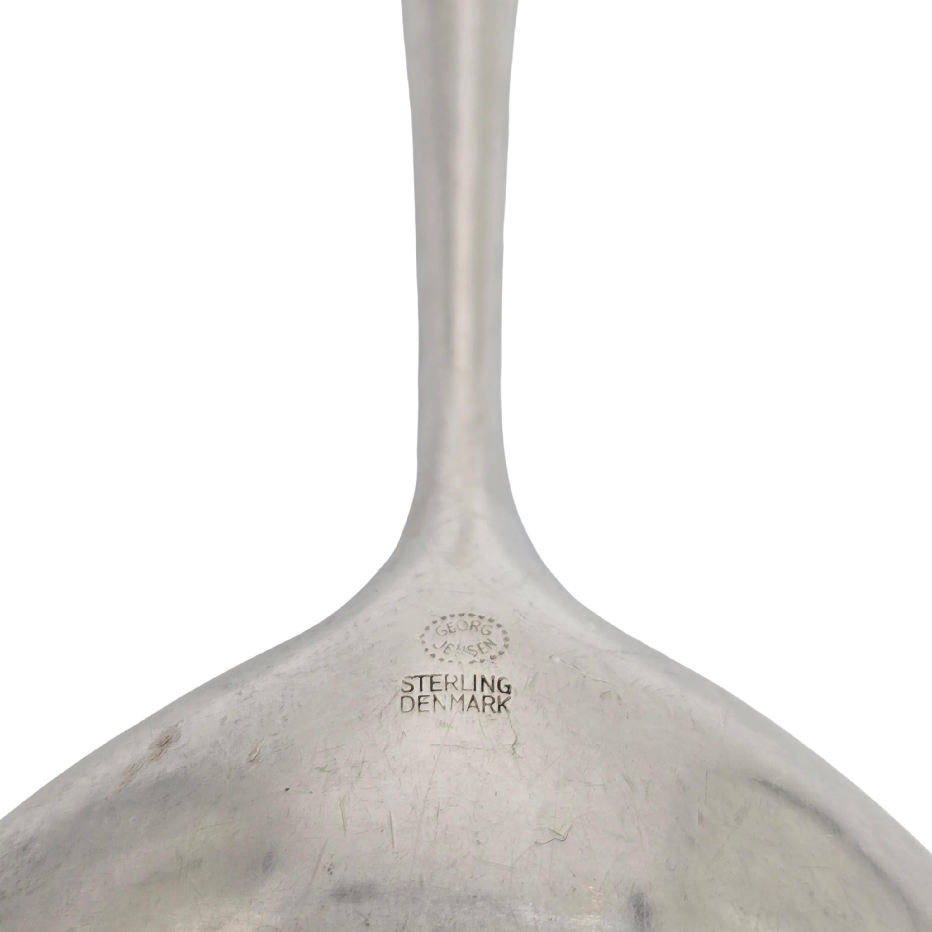 Cucchiaio da portata grande in argento sterling Georg Jensen Denmark Cypress 9 3/4