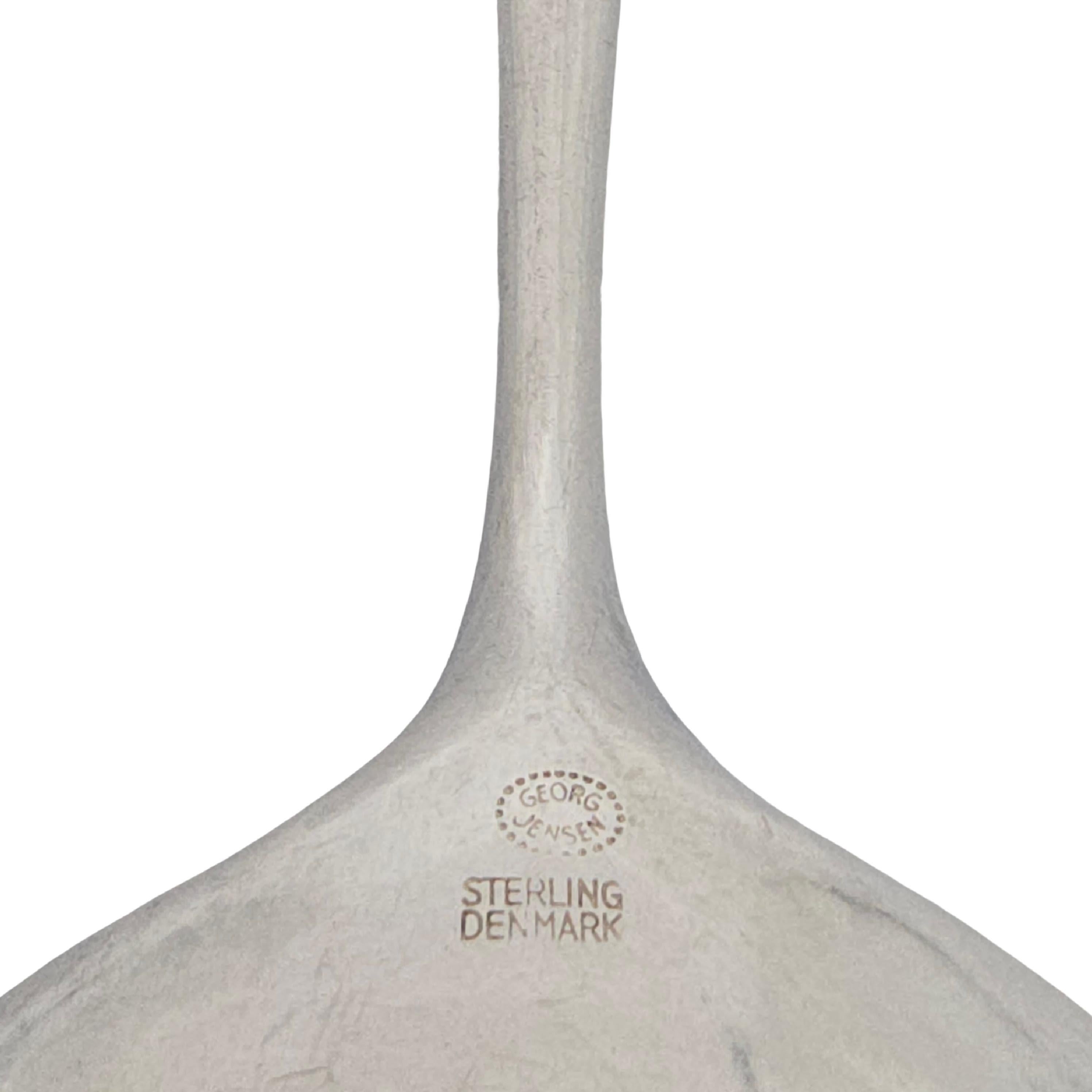 Georg Jensen Denmark Cypress Sterling Silver Piccolo Cucchiaio da portata 8 1/2