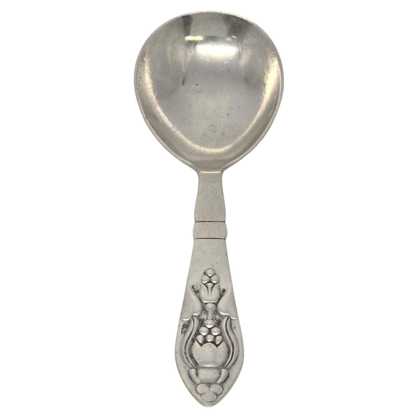 Georg Jensen Denmark Fuchsia Sterling Silver Caddy/Sugar Spoon #19468