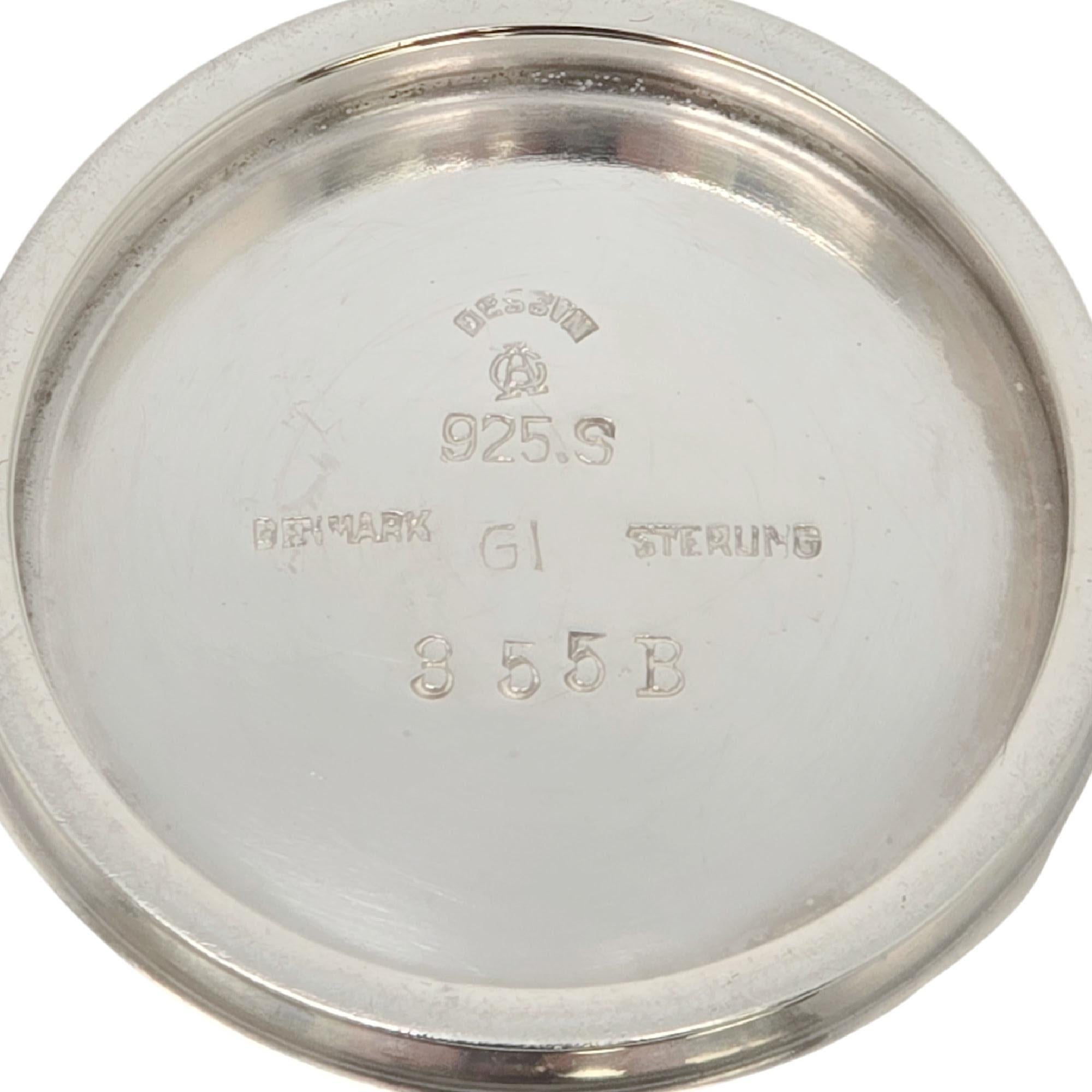 Georg Jensen Denmark G. Albertus - Cantinetta per il sale/piatto in argento 355B #19415 in vendita 2