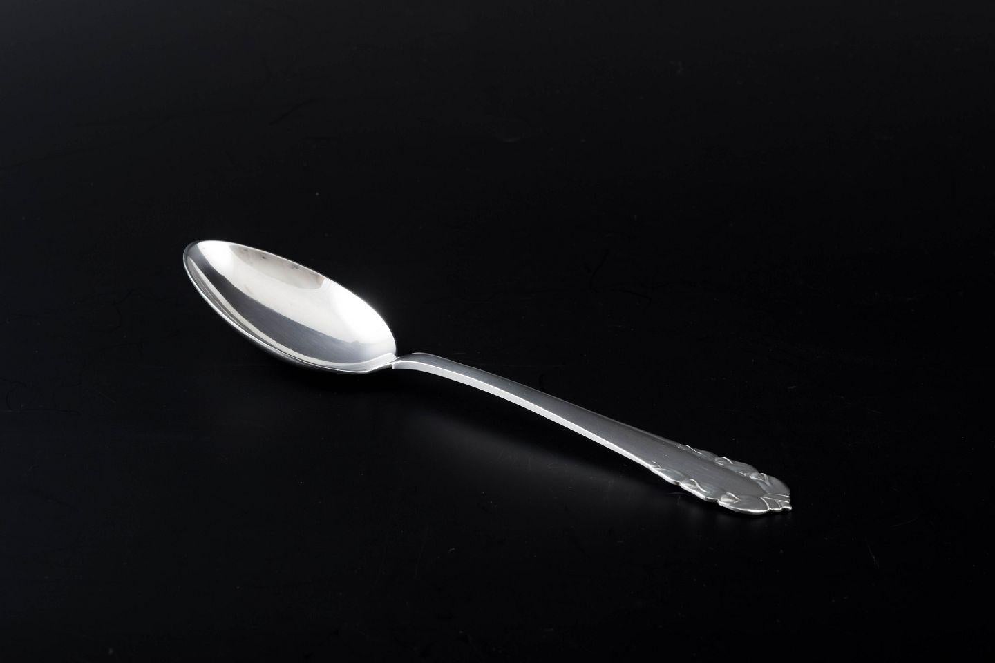 Georg Jensen, Denmark. "Lily of the Valley" dessert spoon in sterling silver.