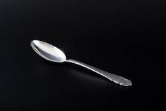 Georg Jensen, Denmark. "Lily of the Valley" dessert spoon in sterling silver.