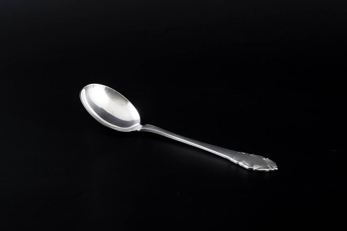 Georg Jensen, Denmark. "Lily of the Valley" sugar spoon in sterling silver.