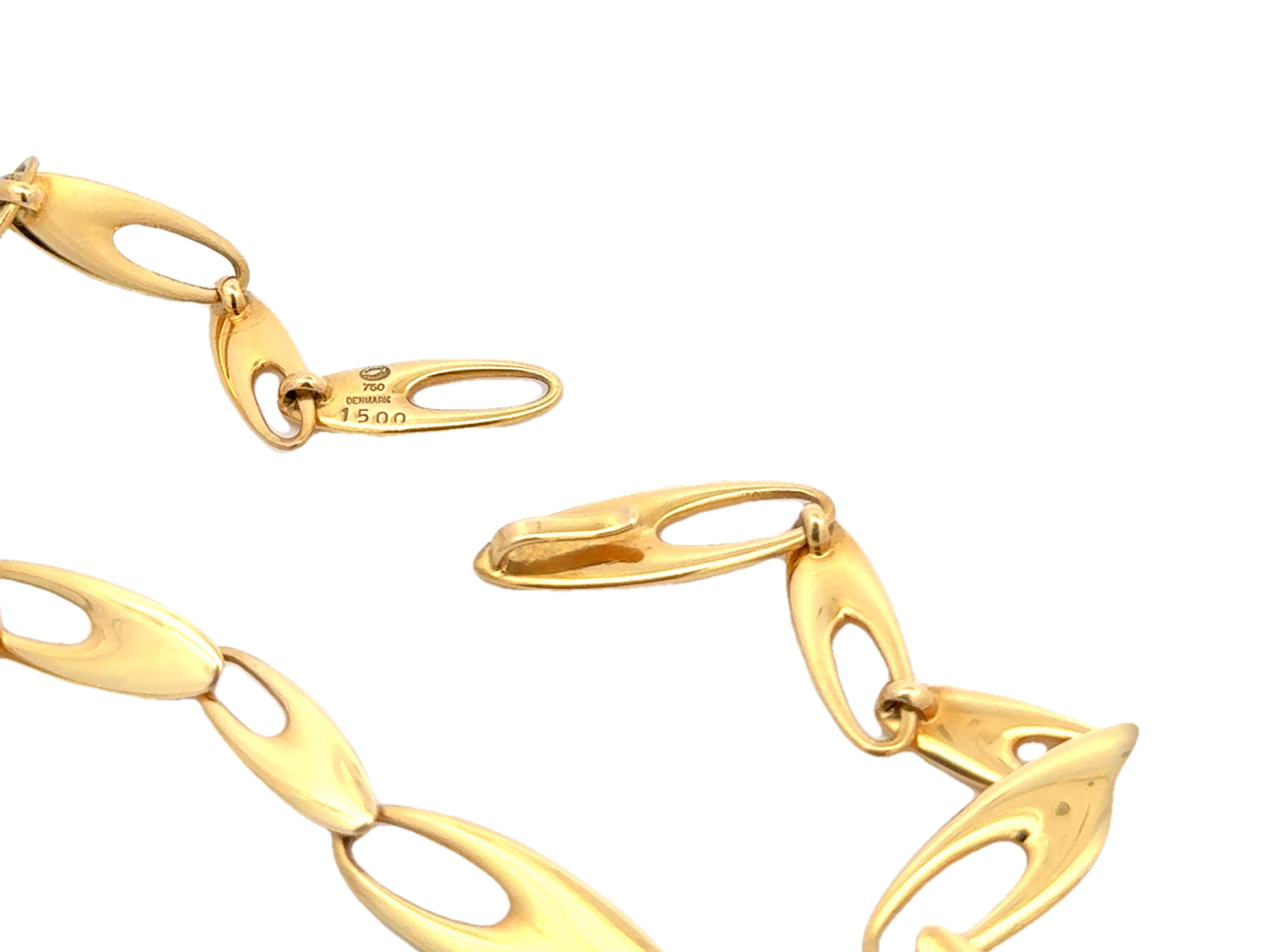 Georg Jensen Denmark Link Chain Necklace 18k Yellow Gold 6