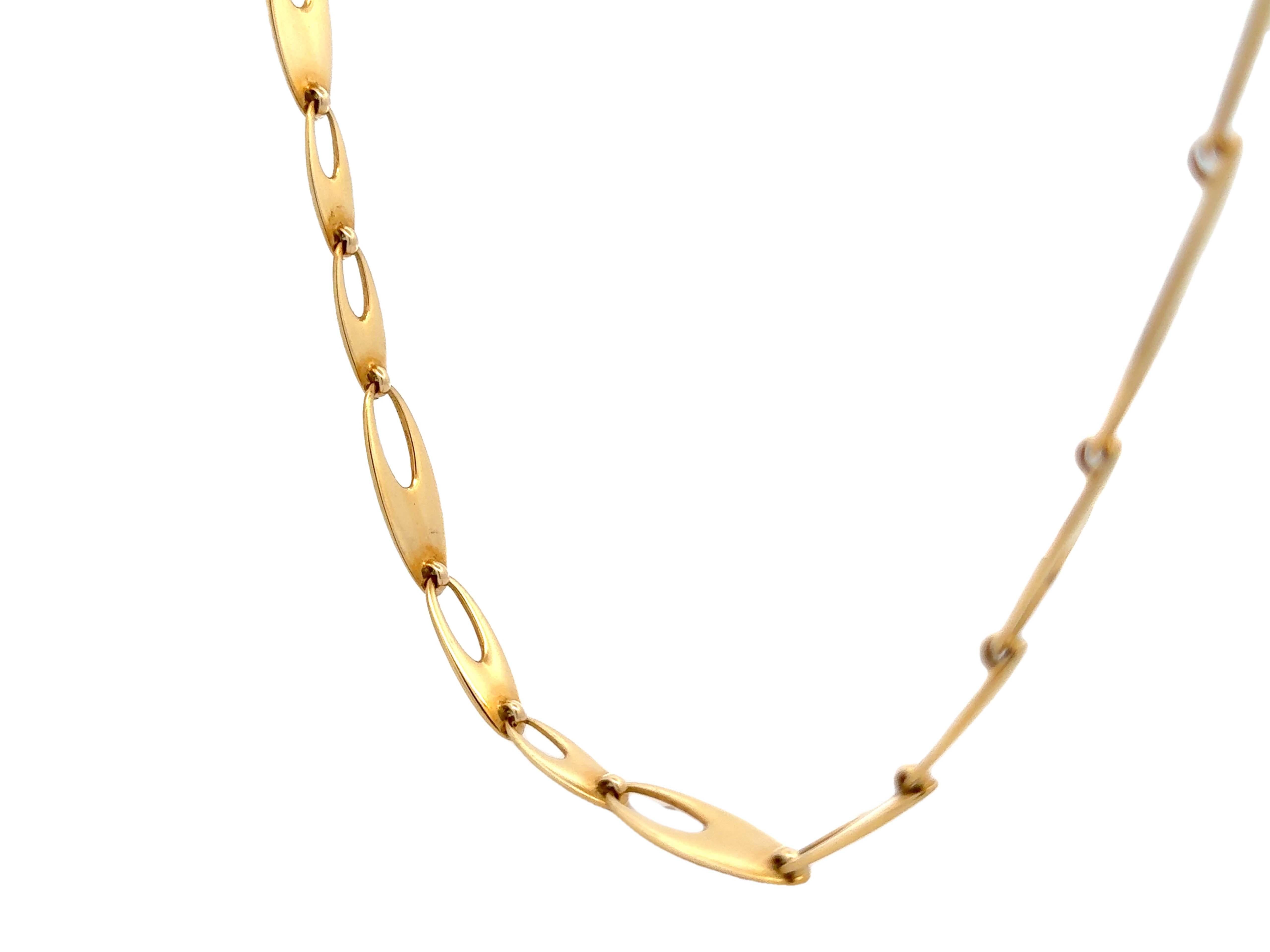 Georg Jensen Denmark Link Chain Necklace 18k Yellow Gold 11