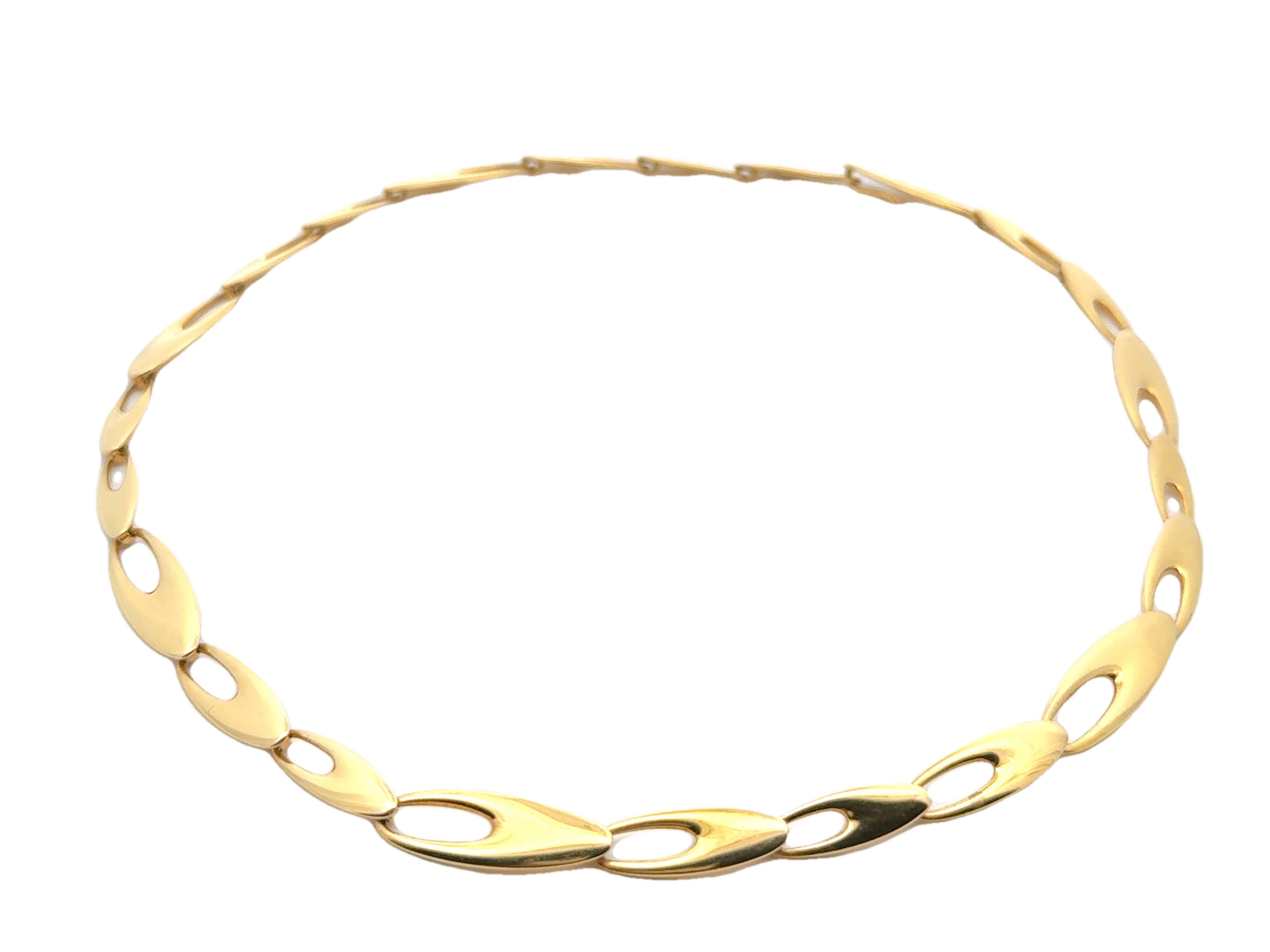 Modern Georg Jensen Denmark Link Chain Necklace 18k Yellow Gold