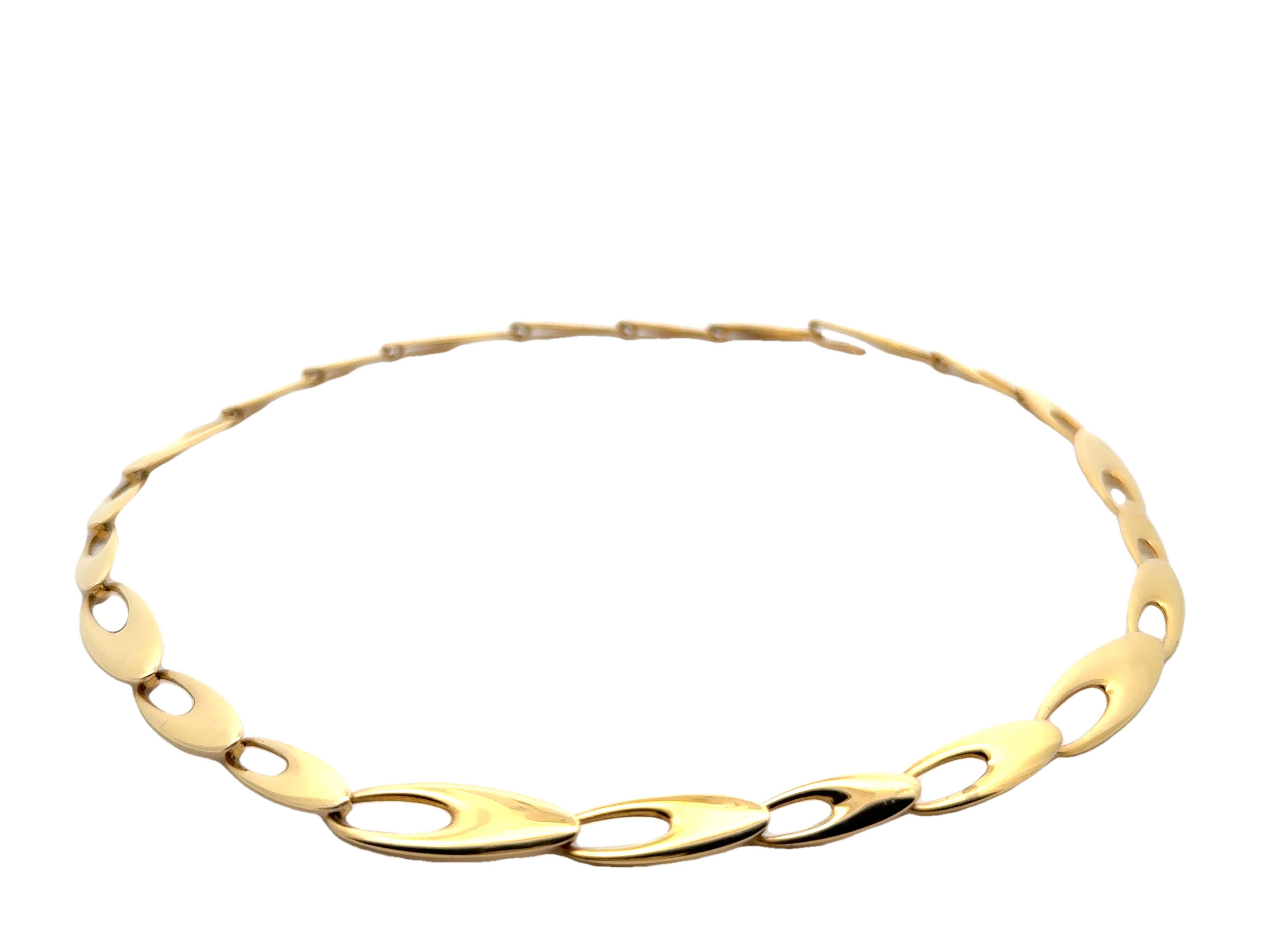Women's or Men's Georg Jensen Denmark Link Chain Necklace 18k Yellow Gold