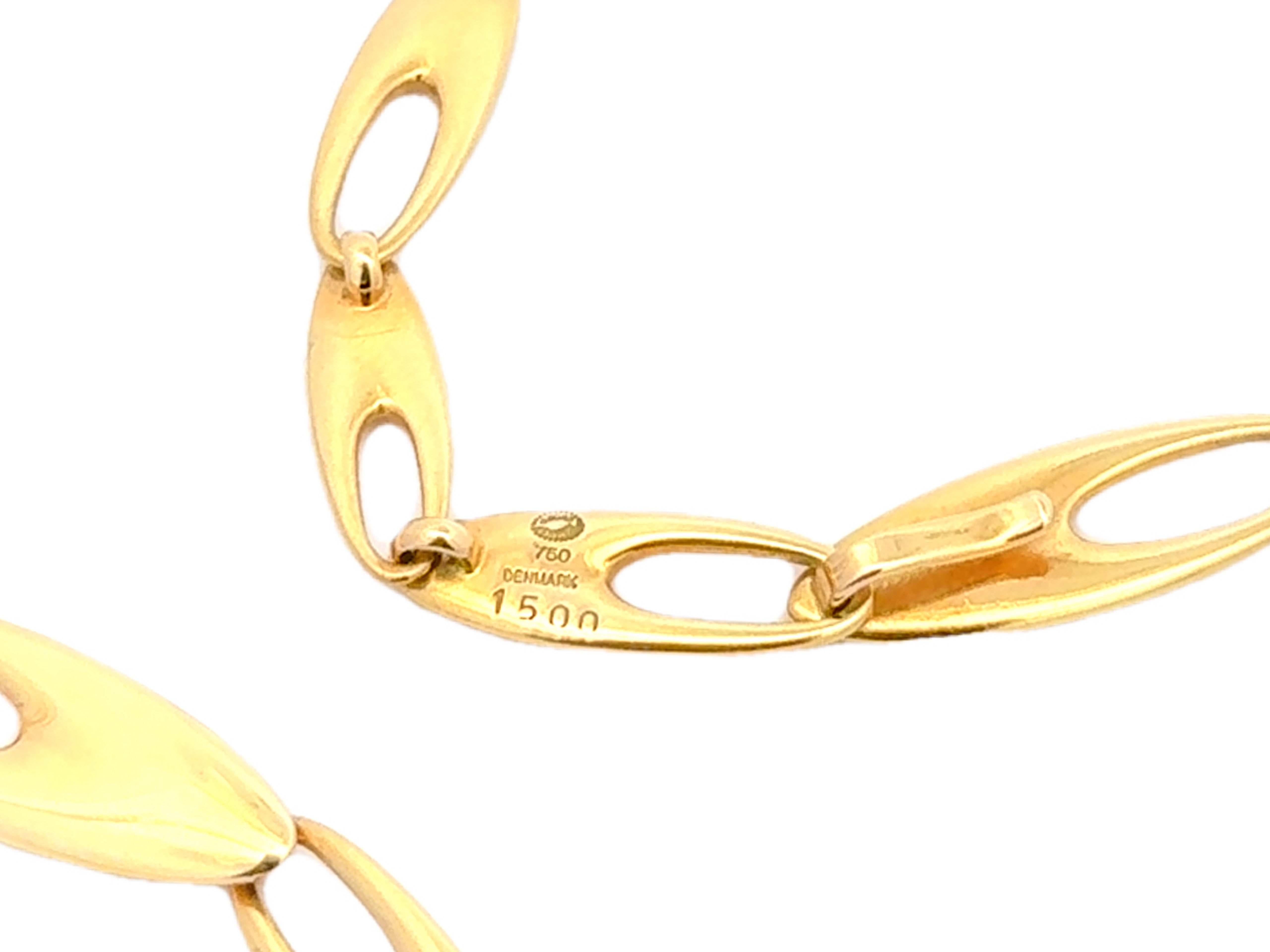 Georg Jensen Denmark Link Chain Necklace 18k Yellow Gold 2