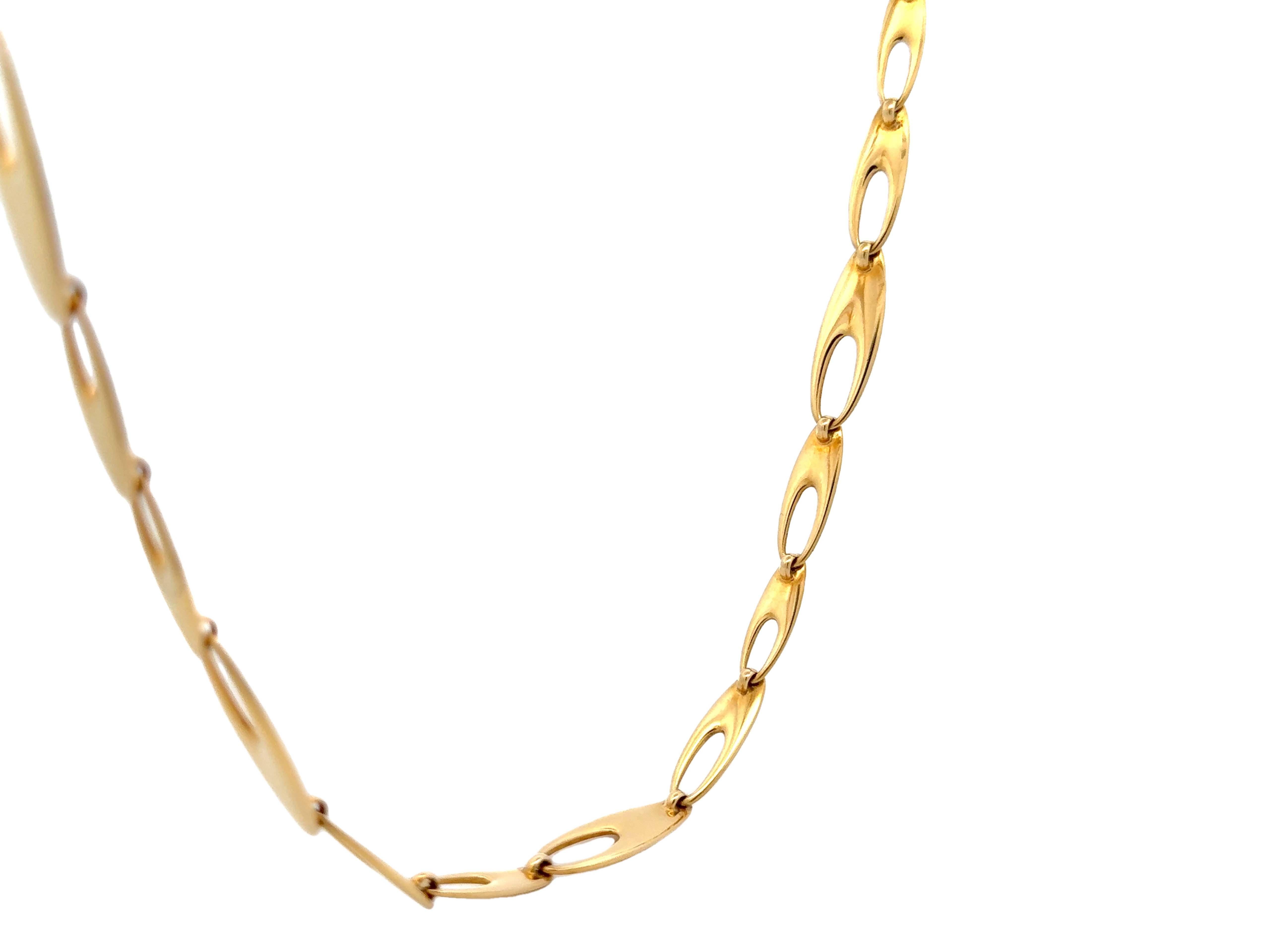 Georg Jensen Denmark Link Chain Necklace 18k Yellow Gold 3