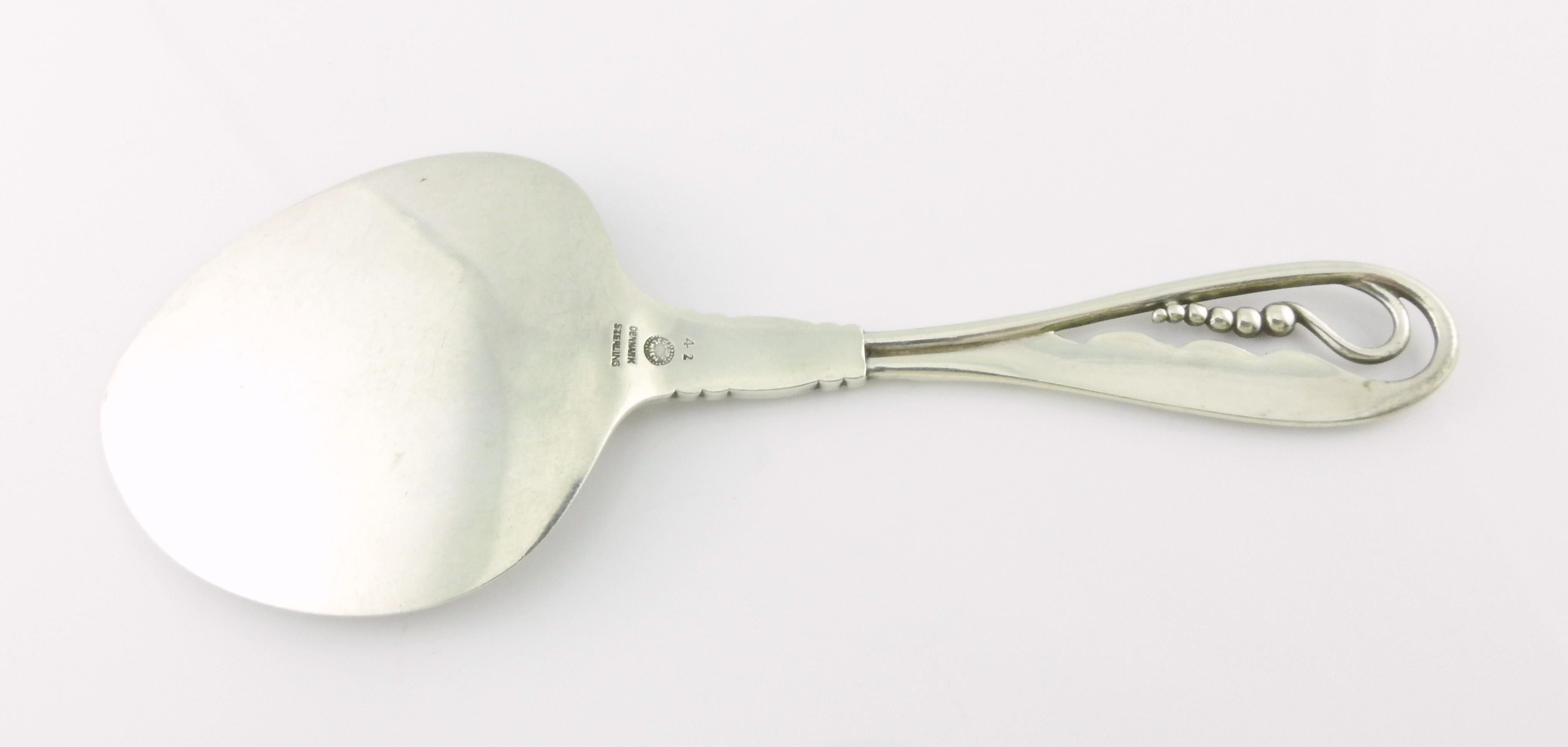 American Georg Jensen Denmark Ornamental 42 Paté or Pastry Server For Sale