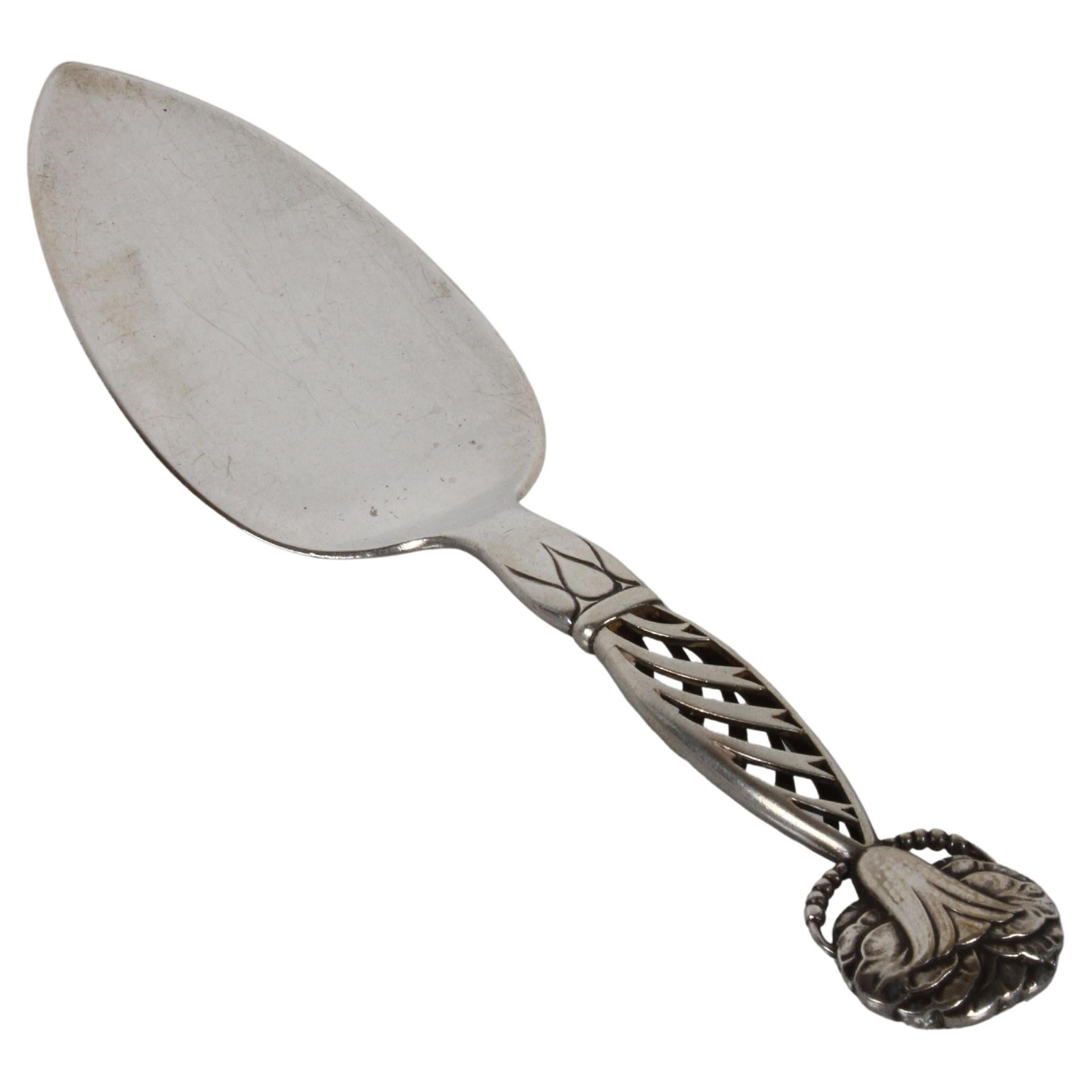 Georg Jensen Denmark "Ornamental" #83 Pattern Sterling Silver Serving Knife For Sale