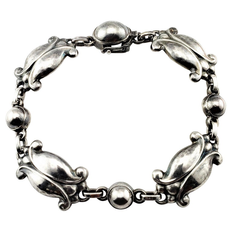 Georg Jensen Denmark Sterling Silver #11 Moonlight Blossom Bracelet For  Sale at 1stDibs