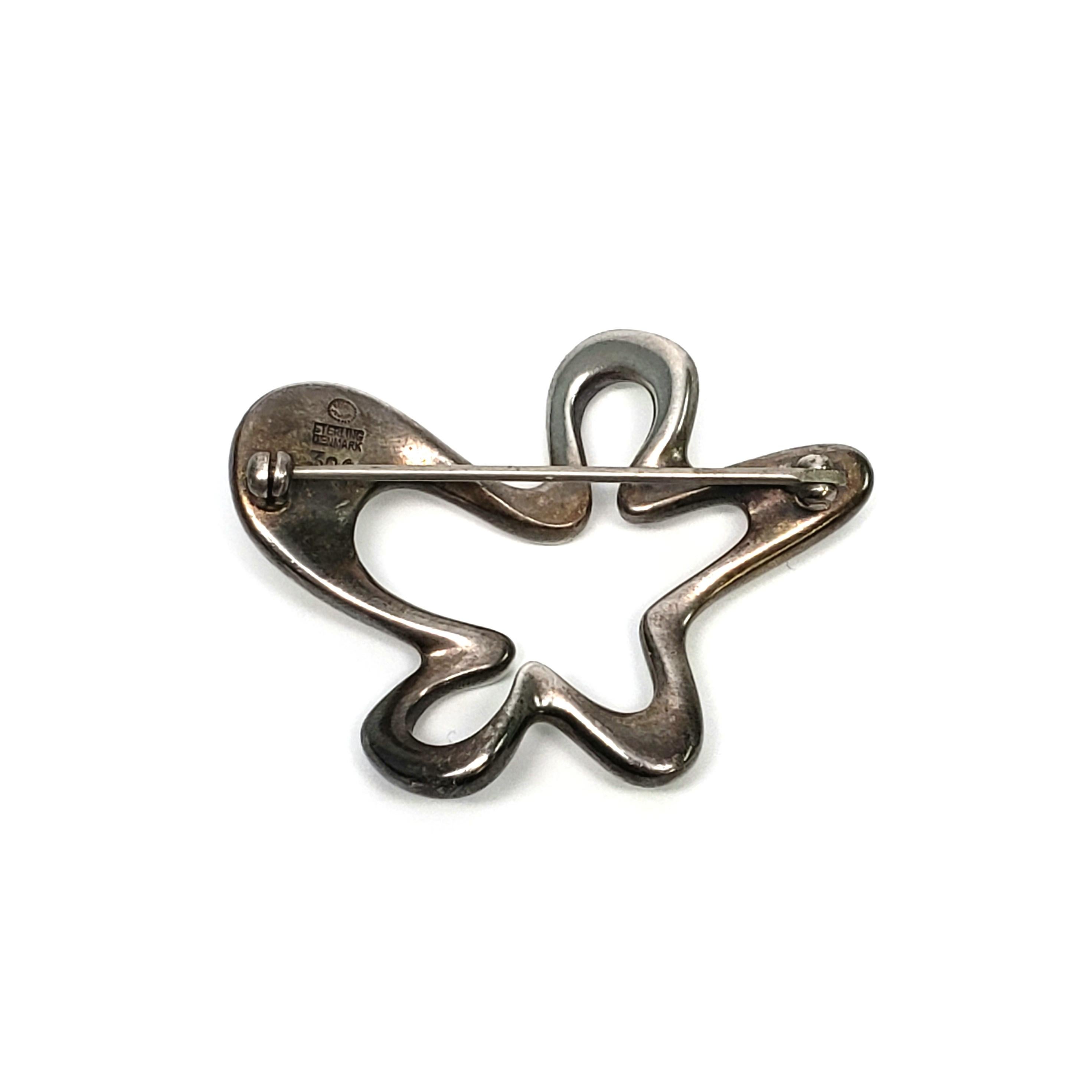 Women's Georg Jensen Denmark Sterling Silver #321 Splash Pin/Brooch by Henning Koppel