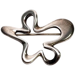 Georg Jensen Denmark Sterling Silver #321 Splash Pin/Brooch by Henning Koppel