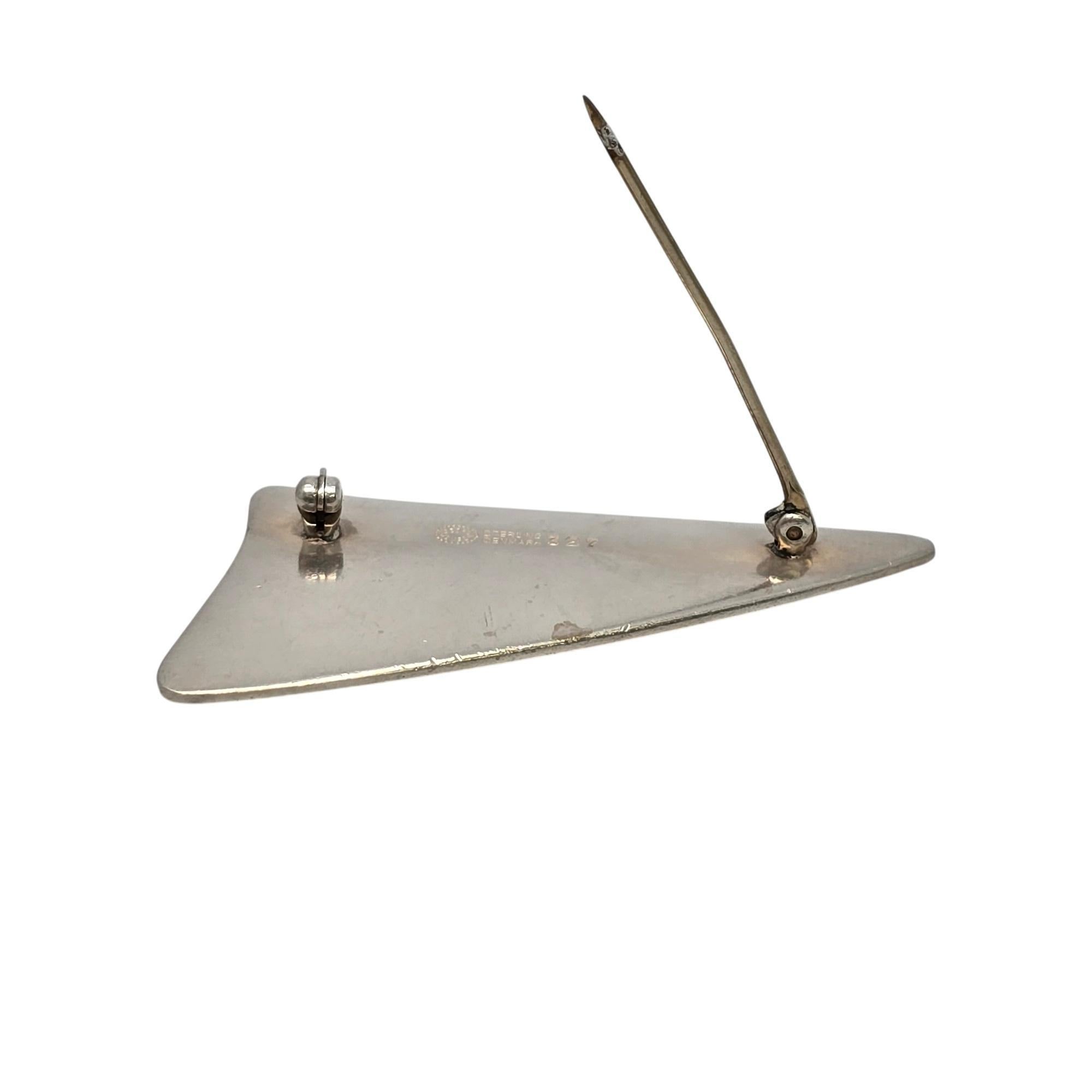Georg Jensen Denmark Sterling Silver # 327 Modern Triangle Brooch/Pin #20823 For Sale 2