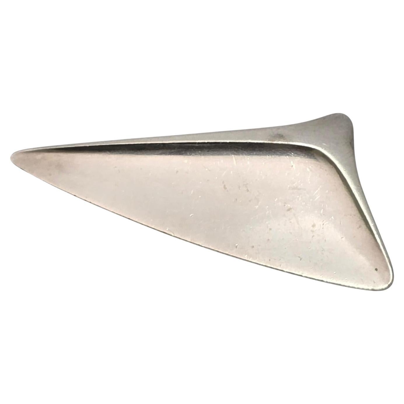 Georg Jensen Denmark Sterling Silver # 327 Modern Triangle Brooch/Pin #20823