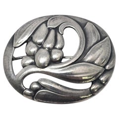 Georg Jensen Danemark, broche « Ginger Blossom » en argent sterling 65, n° 25614