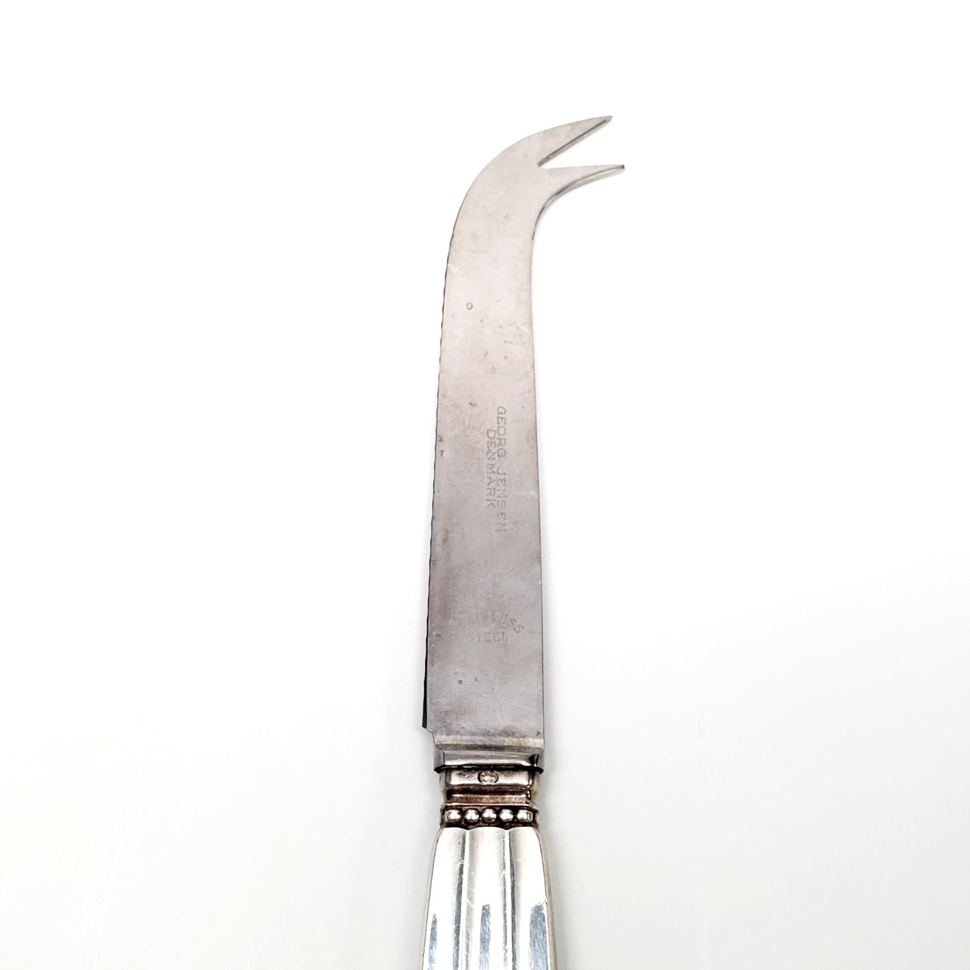 Georg Jensen Denmark Sterling Silver Acorn Cheese or Bar Knife In Good Condition In Washington Depot, CT