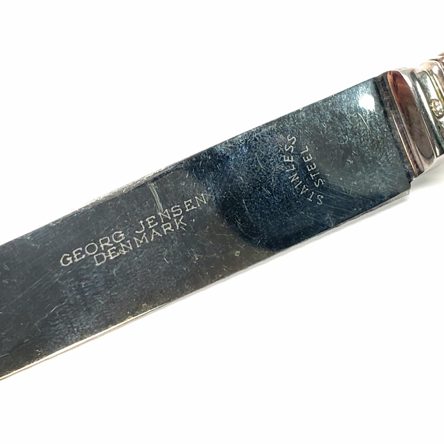 Georg Jensen Denmark Sterling Silver Acorn Cheese or Bar Knife 4