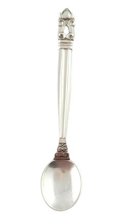 Georg Jensen Denmark Sterling Silver Acorn Demitasse Spoon #17831