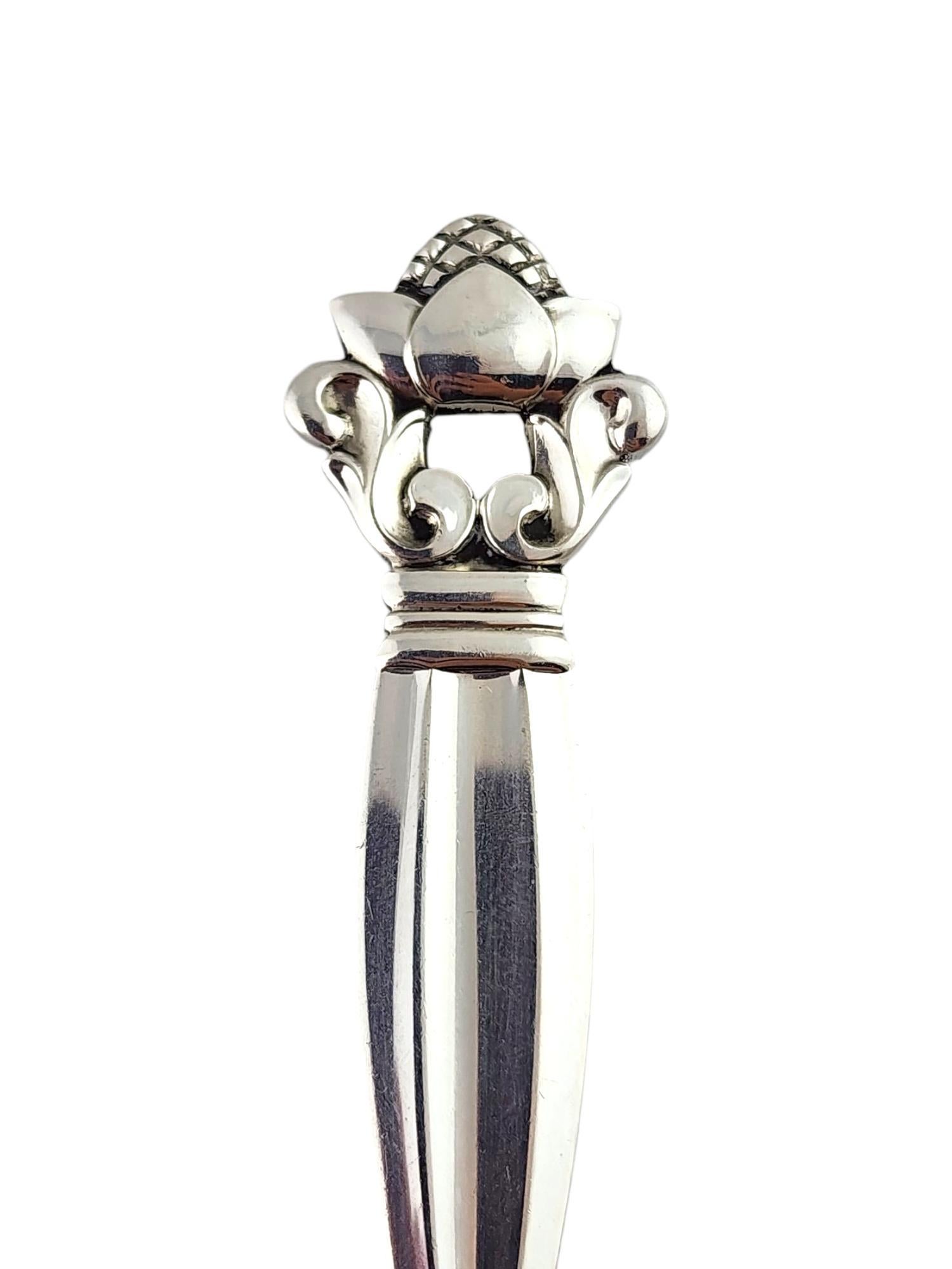 Georg Jensen Denmark Sterling Silver Acorn Sugar Shovel #18391 In Good Condition For Sale In Washington Depot, CT
