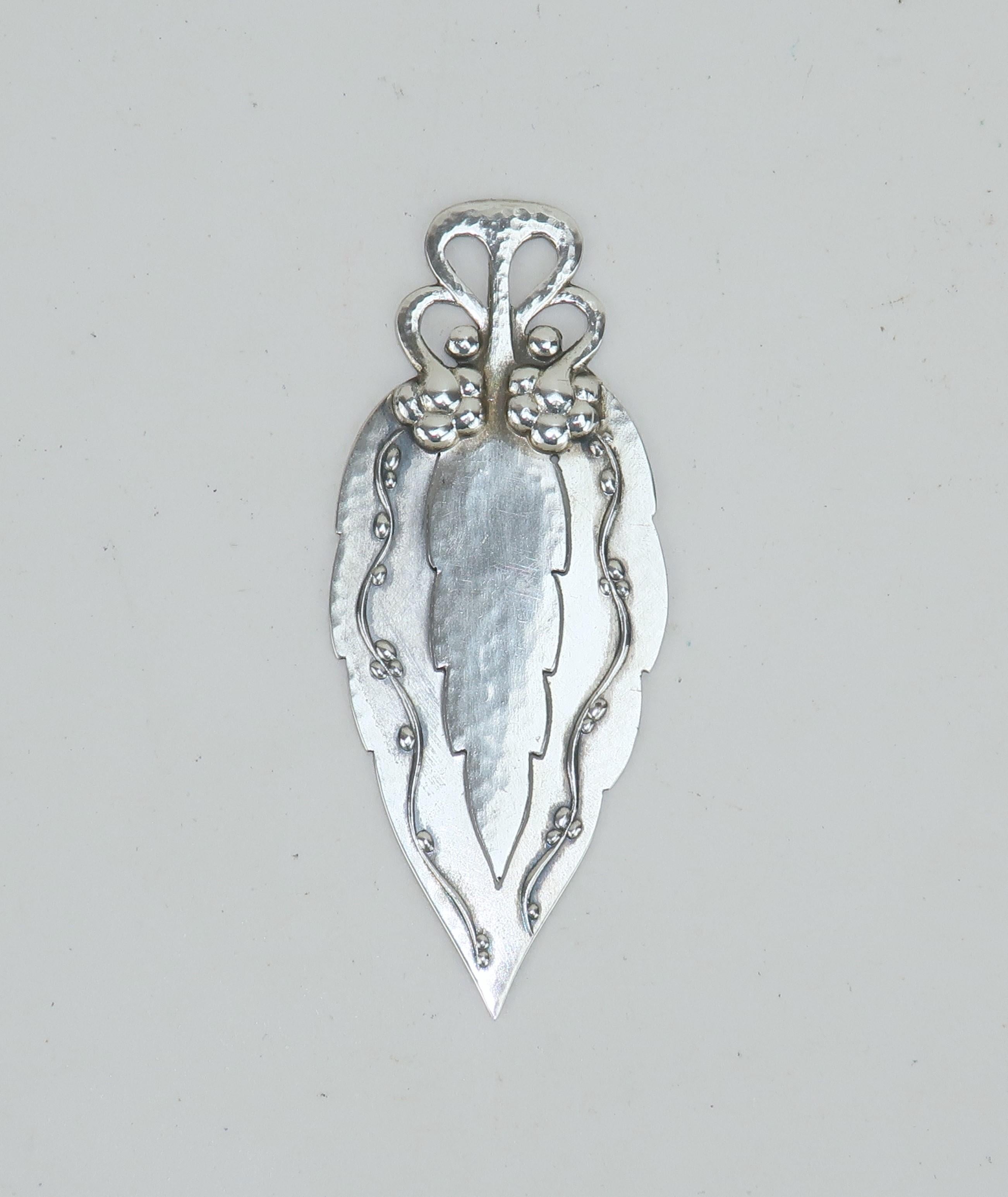 GEORG JENSEN Dänemark Sterlingsilber-Tablett, 1940er Jahre (Silber) im Angebot
