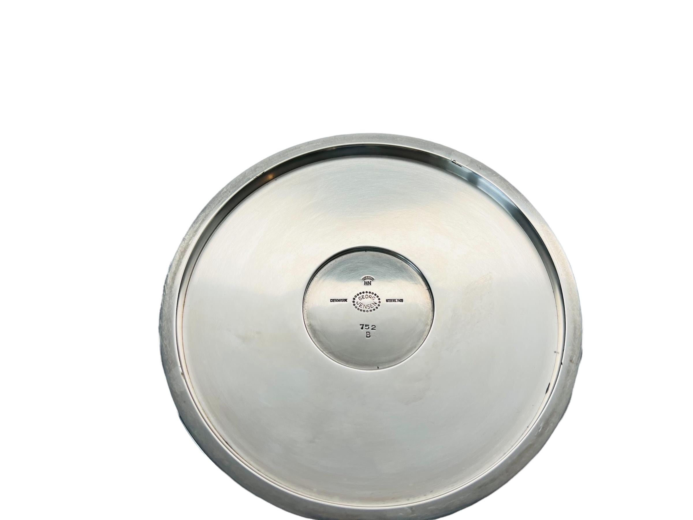 Georg Jensen Denmark Sterling Silver Centerpiece Bowl 752B by Harald Nielsen For Sale 2
