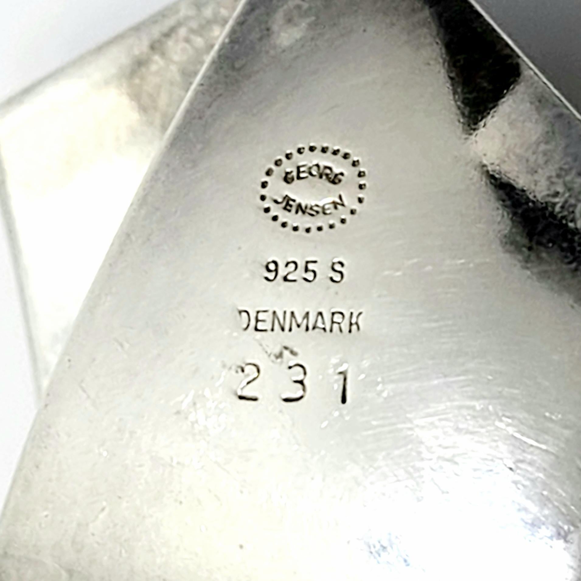 Georg Jensen Denmark Sterling Silver Folded Pendant #231 For Sale 3