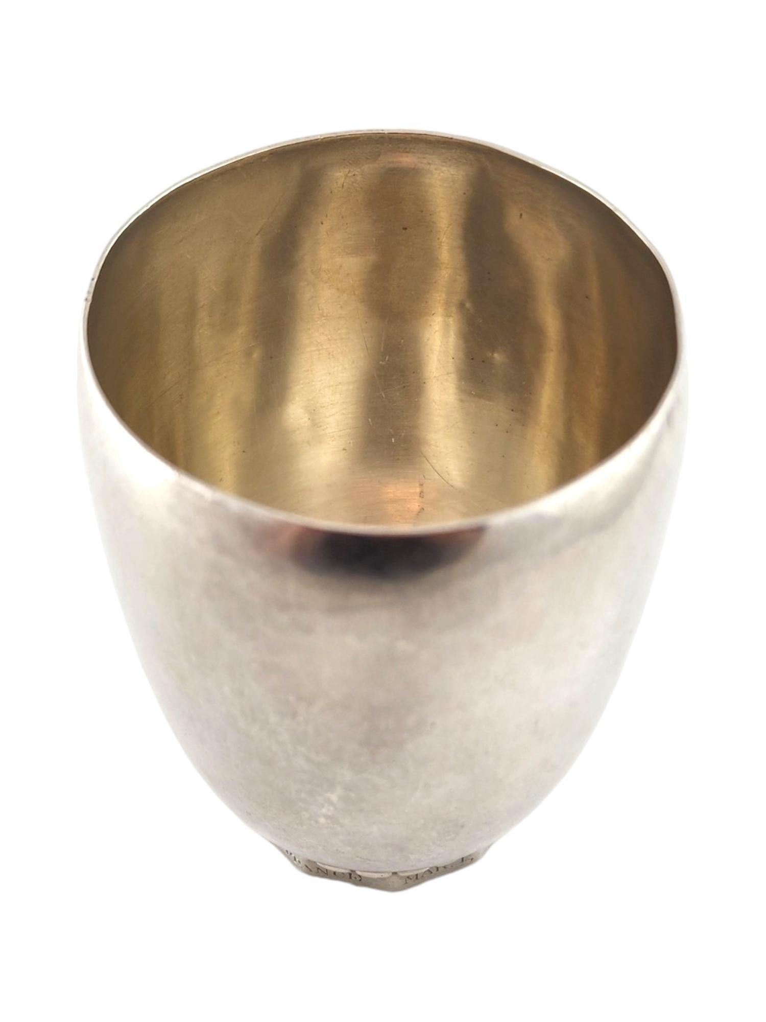 Georg Jensen Denmark Coppa da vino in argento martellato #222 #18392 In condizioni buone in vendita a Washington Depot, CT