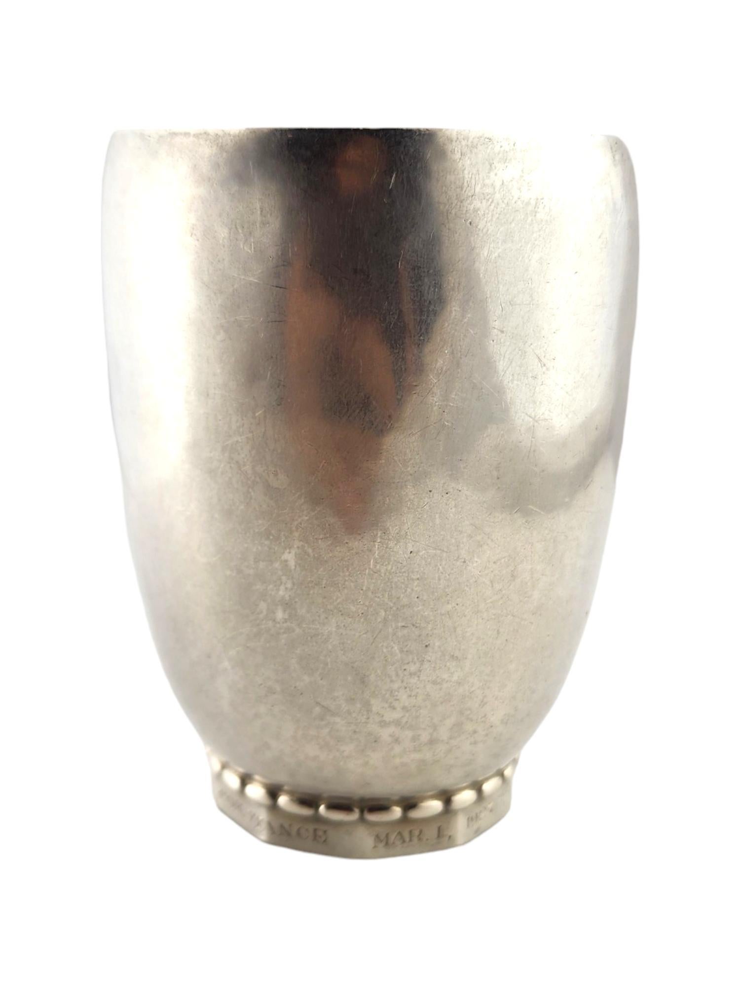 Donna Georg Jensen Denmark Coppa da vino in argento martellato #222 #18392 in vendita