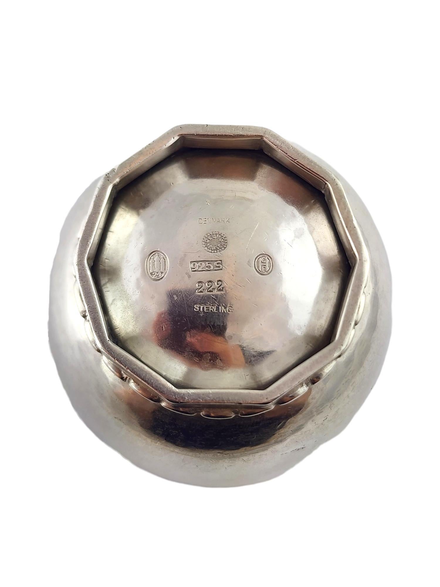 Georg Jensen Denmark Coppa da vino in argento martellato #222 #18392 in vendita 4