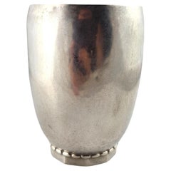 Georg Jensen Denmark Sterling Silver Hammered Wine Cup #222 #18392