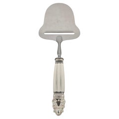 Georg Jensen Denmark Sterling Silver Handle Acorn Cheese Plane #21189