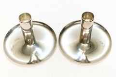Georg Jensen Denmark Sterling Silver Modernist Candleholders
