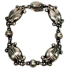 Georg Jensen Denmark Sterling Silver Moonlight Blossom Bracelet